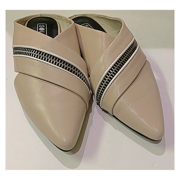 Sol Sana Mules Sandals Zip Flat Nude Mules size 36 - Picture 6 of 13